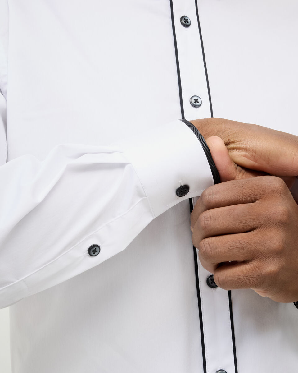 Pascal Long Sleeve Shirt, White/Black, hi-res